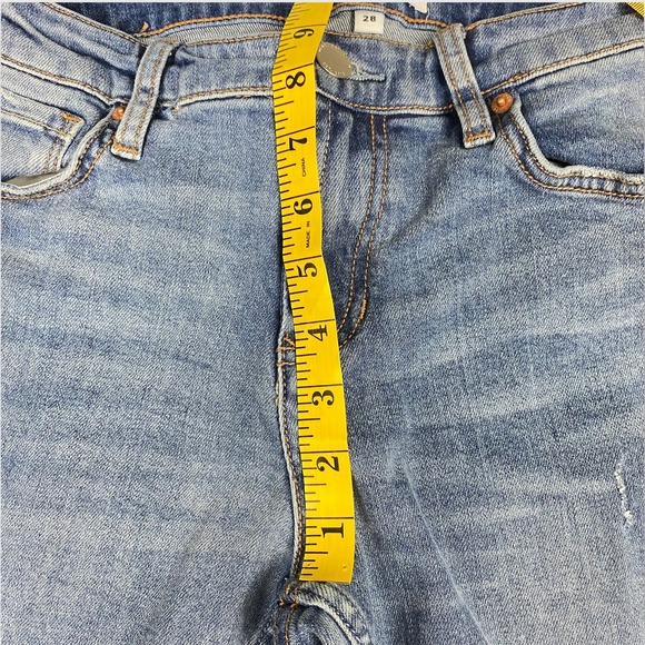 Dear John Womens Jeans 28 Blair’s Straight Distressed Cropped Cuffed Denim - Picture 11 of 12